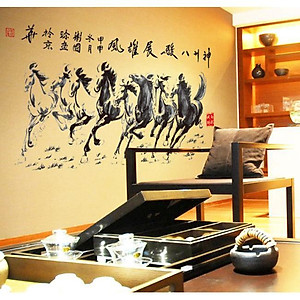 Decal dán tường Bát Mã Truy Phong Mã Đáo Thành Công AY230