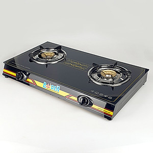 Bếp Ga Đôi RAIDEN Mặt Kiếng Cường Lực Khung Inox Bền Bỉ-Hàng Chính Hãng