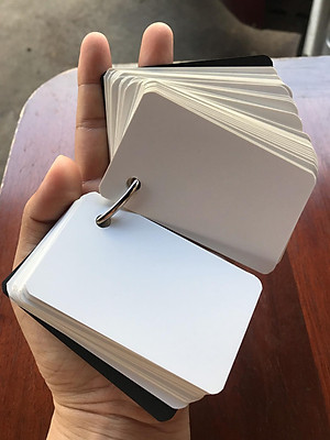 Giấy tập vẽ Flashcard trắng khổ nhỏ 5x8cm ( 100 tờ dày 5cm) định lượng 350gsm dùng chì và màu nước tất cả các loại bút vẽ dày đẹp loang màu như hình dễ thương