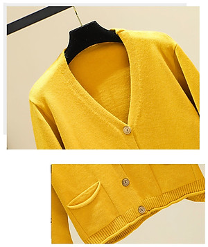 Áo khoác len, áo cardigan len nữ 2 túi xẻ tà nhiều màu Haint Boutique HB15