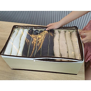 Hộp vải đựng quần áo chia 11 ngăn đựng đồ đa năng dododios áo thun quần jean áo len có tag gắn tên hộp