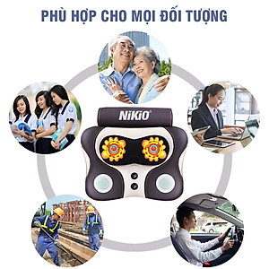 Máy (Gối) Massage Đấm Bóp Cổ Vai Gáy Nikio NK-136AC/DC - Con Lăn 3D Xoa Bóp Chuyên Sâu Kết Hợp Hồng Ngoại Trị Liệu Đau Mỏi Cổ, Hỗ Trợ Mát Xa Lưng