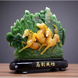 Tượng ngựa mã đá thành công cao 23cm trang trí phong thuỷ nhà cửa, bàn làm việc