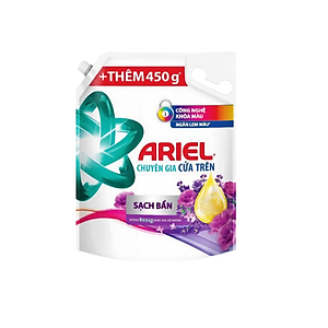 Túi Nước Giặt ARIEL Chuyên Gia Cửa Trên Ngăn Lem Màu - Hương Lavender 3.65KG
