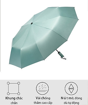 Ô dù che mưa cỡ lớn tự động đóng mở, gấp gọn tiện lợi - Thiết kế mở ngược chống ướt khi mở, gập - Chính hãng NIKITA