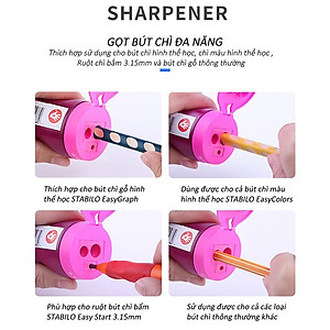 Chuốt bút chì hình thể học STABILO EASYgraph PSE4502R  màu xanh lá đậm (thuận tay phải)