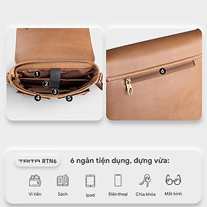 Túi Trita ( Thời trang nam dáng ngang phối ngăn đôi - Túi đeo chéo da RTN6 )