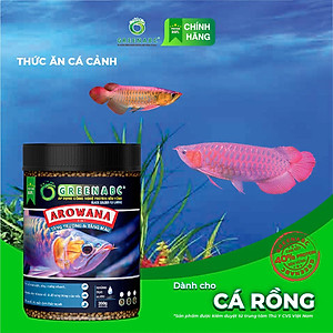 Thức ăn Cá Rồng GREENABC - Protein 40, tăng size, tăng màu, tăng đề kháng, vảy rực rỡ - Hộp 350g