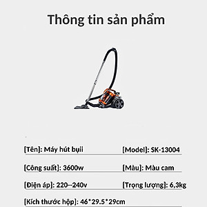 Máy hút bụi cầm tay SOKANY SK-13004, hút bụi gia đình công suất CAO 3600W, lực hút mạnh 30000PA hút sạch mọi bụi bẩn - HÀNG CHÍNH HÃNG