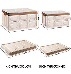 Thùng đựng đồ Ô Tô để cốp có thể gập gọn có nắp đậy, dùng để đựng đồ chơi trẻ em, đồ đi chợ, siêu  thị, đồ chơi khi đi dã ngoại hay pic nic để xe bạn gọn gàng hơn khi di chuyển - dung tích55L