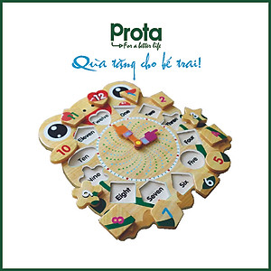 [CHÍNH HÃNG] Nhà banh, kiêm làm cũi kết cấu chân gỗ cao cấp Prota + tặng Đồng hồ ghép hình cao cấp