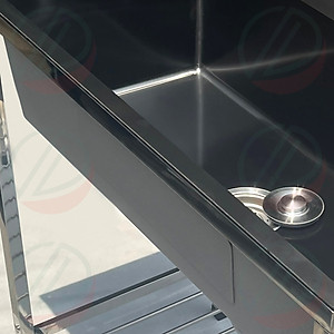 COMBO Chậu Rửa Chén Bát Inox Phủ Nano 1 Hộc KAZTA Có Kệ Chân Kèm Vòi Phụ Kiện - Kích thước 60x45cm và 82x45cm, cao 81cm