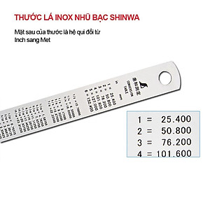THƯỚC LÁ INOX MẠ NHŨ BẠC SHINWA