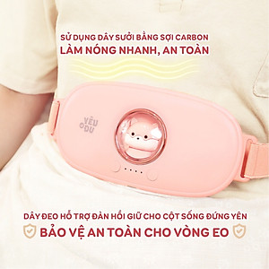 ￼Đai đeo massage DELADEP chườm ấm giảm đau bụng kinh nguyệt, túi làm ấm bụng tử cung cho phụ nữ quà tặng bạn nữ DSB01