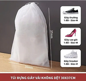 Túi Bảo Quản Giày Size Lớn Bằng Vải Không Dệt, Chống Bụi, Chống Ố Vàng Khi Phơi, Mang Đi Du Lịch, Miệng Túi Có Dây Rút Tiện Lợi Khi Sử Dụng