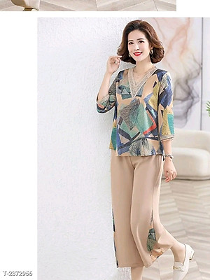 Đồ bộ trung niên cho bà cho mẹ, chất liệu Lụa Hàn mát, thấm hút mồ hôi, đồ bộ nữ kiểu set đi chơi , bộ đồ trung niên, Nesa Shop