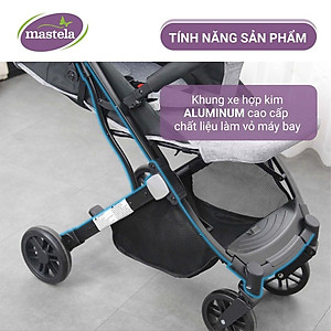 Xe đẩy gấp gọn cho bé Mastela HN-275 - Xe đẩy em bé sơ sinh cao cấp với tay kéo du lịch tiện lợi và khung aluminium siêu bền bảo hành 12 tháng