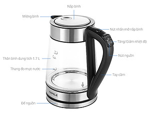Ấm Đun Siêu Tốc HAFELE T-602C - 535.43.732 - 1,7L Hàng Chính Hãng