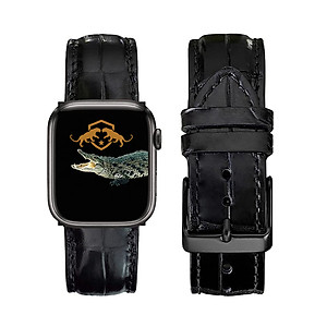 Dây Đồng Hồ Da Cá Sấu Đen Size 14/16/18/20/22/24/26mm - Dây Đeo Da Cá Sấu Thật 100% - Bảo Hành 12 Tháng