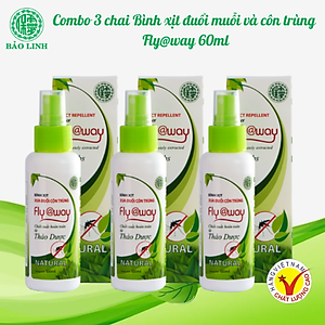 [Combo 3 Chai 60ml] Xịt Xua Đuổi Muỗi Và Côn Trùng Fly@Way Bảo Linh, 100% Thảo Dược Từ Thiên Nhiên, An Toàn Cho Bé và Cả Gia Đình