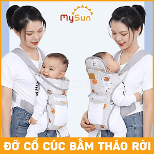 Điệu địu vải cho em bé sơ sinh 4 tư thế có đỡ cổ đa năng an toàn 1 2 3 4 5 6 12 tháng tuổi MySun