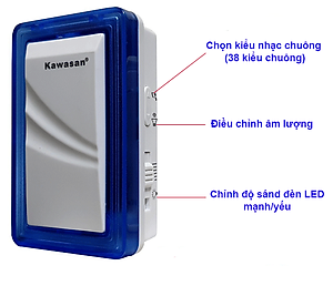 CHUÔNG CỬA KHÔNG DÂY DB658 (BLACK) THƯƠNG HIỆU KAWASAN