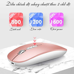 Chuột Không Dây PIX-LINK P103A Pin Sạc USB 2.4GHz DPI 1600, Không Tiếng Ồn Sử Dụng Cho PC, Laptop, Tivi Hàng Chính Hãng