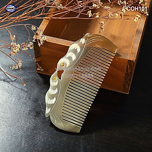 Lược sừng chim đôi giá rẻ (Size: S - 10cm) COH101 - Tượng trưng cho tình yêu và hòa bình - Chăm sóc tóc