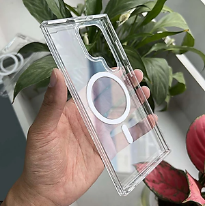 Ốp lưng trong suốt sạc từ tính dành cho Samsung Galaxy S23 Ultra 5G - Hàng nhập khẩu