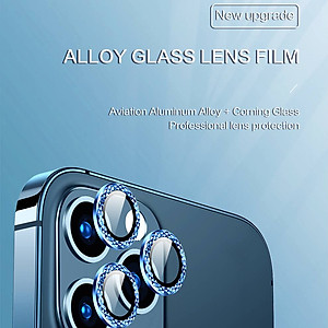 Bộ miếng dán kính cường lực Camera Diamond đính đá cho iPhone 12 Pro Max hiệu HOTCASE Kuzoom Lens Ring bảo vệ camera mang  lại khả năng chụp hình sắc nét full HD (độ cứng 9H, chống trầy) - hàng nhập khẩu