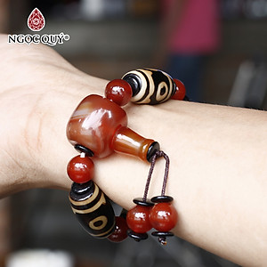 Vòng lu thống đá mã não đỏ mệnh hỏa, thổ - Ngọc Qúy Gemstones