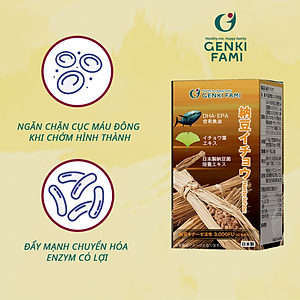 Viên Uống Phòng Ngừa Đột Quỵ, Bổ Não Nattokinase 3000FU Natto Ichou Genki Fami Nhật Bản