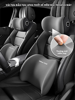 Gối Tựa Đầu Tựa Lưng Cao Cấp Chính Hãng OFFICE CHILL Combo Gối Tựa Lưng Tựa Cổ Ô Tô Ghế Văn Phòng Chất Liệu Cao Su Bảo Hành 90 Ngày