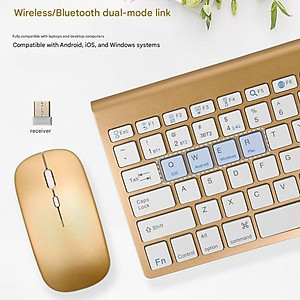 Bộ Bàn phím không dây mini K908 - đa kết nối bluetooth 5.0 + Usb wireless 2.4G cho máy tính laptop điện thoại