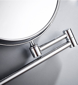 Gương trang điểm phóng đại 3 lần, xoay 360 độ, 2 mặt siêu nét, treo tường phòng tắm, phòng ngủ, Khách sạn, resort, Inox SUS 304, Size 15cm, 18cm, 20cm, Minh House