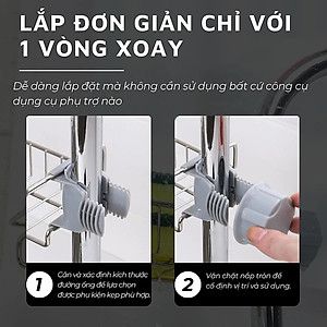 Kệ đựng đồ rửa chén bát Xoong nồi , kệ inox gắn vòi nước đa năng giá để giẻ rửa bát dụng cụ nhà bếp tiện dụng Kitchen