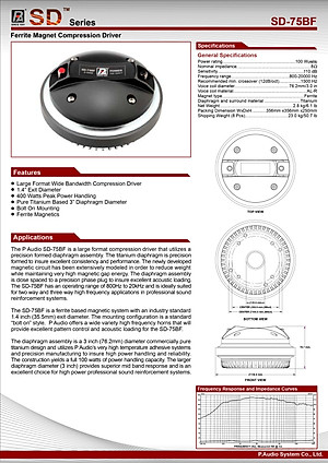 Củ treble 750 Paudio từ sắt SD75BF- Hàng chính hãng