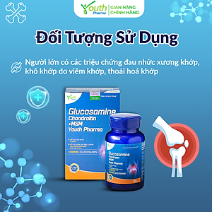 Glucosamine Chondroitin + MSM Youth Pharma Hỗ Trợ Xương Khớp - Hộp 30 Viên