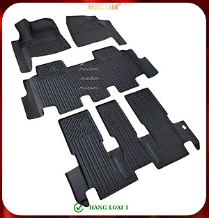 Thảm lót sàn xe ô tô Toyota Innova Cross 2023+ (8 chỗ) Nhãn hiệu Macsim chất liệu nhựa TPE cao cấp màu đen