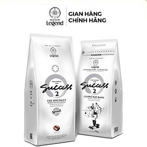 Combo 2 Bịch Cà Phê Hạt Mộc Success 2 Trung Nguyên Legend – Gói 1kg – Cà Phê Thể Chất Mạnh, Vị Cân Bằng