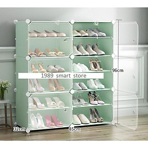 TỦ NHỰA ĐỂ GIÀY DÉP KIỂU MỚI 12 Ô (chia ô) CỬA TRẮNG TRONG - HÀNH CHÍNH HÃNG