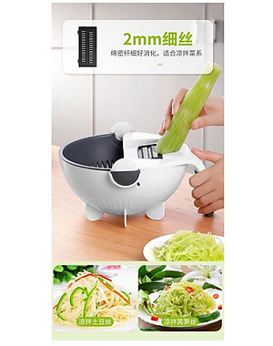 Rổ bào rau củ quả 9 trong 1 thông minh - dụng cụ chế biến thực phẩm cắt thái bào sợi đa năng GD149-Ro901