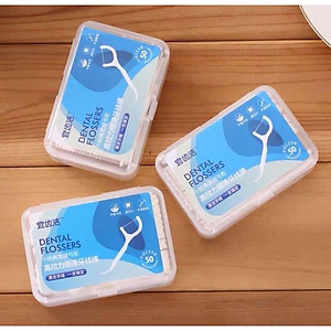Hộp 50 cây  tăm chỉ nha khoa ,an toàn dễ sử dụng và chăm sóc răng miệng