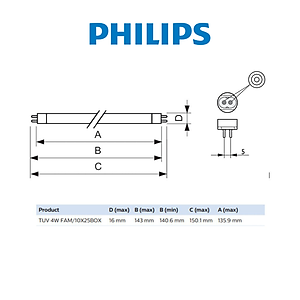 Đèn PHILIPS diệt khuẩn TUV 4W