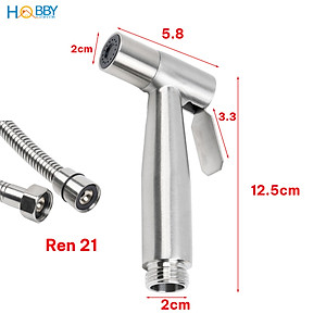 Bộ vòi xịt vệ sinh rửa toilet inox 304 tăng áp Hobby home decor VSR1