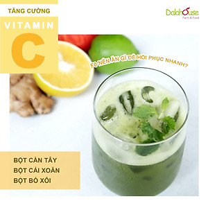 Bột cải xoăn hữu cơ sấy lạnh Dalahouse - Hộp 20 gói 3gr tiện lợi - Đào thải độc tố, chống ô xy hóa, bổ sung can xi hữu cơ cho cơ thể