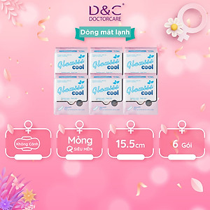 Combo 6 Băng vệ sinh hàng ngày Glamiss Cool BVS thảo dược 16cm siêu mát siêu khô thoáng