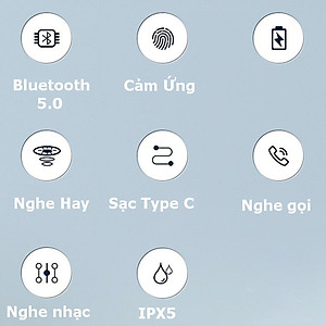 Tai Nghe Bluetooth True Wireless PKCB 5.0 Cảm Ứng Vân Tay, Nâng Cấp Dock Sạc có Led Báo Pin  - Hàng Chính hãng