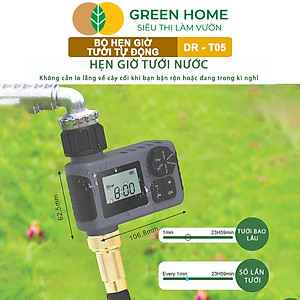 Bộ Hẹn Giờ Tưới Nước Tự Động Greenhome, Tropical TPC-T05, Chế Độ Tưới Thông Minh, Tiết Kiệm Nước