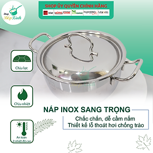 Bộ Nồi Chảo 3 Đáy Inox 430 Fivestar Standard nắp inox FS08C , tặng 1 vá canh
